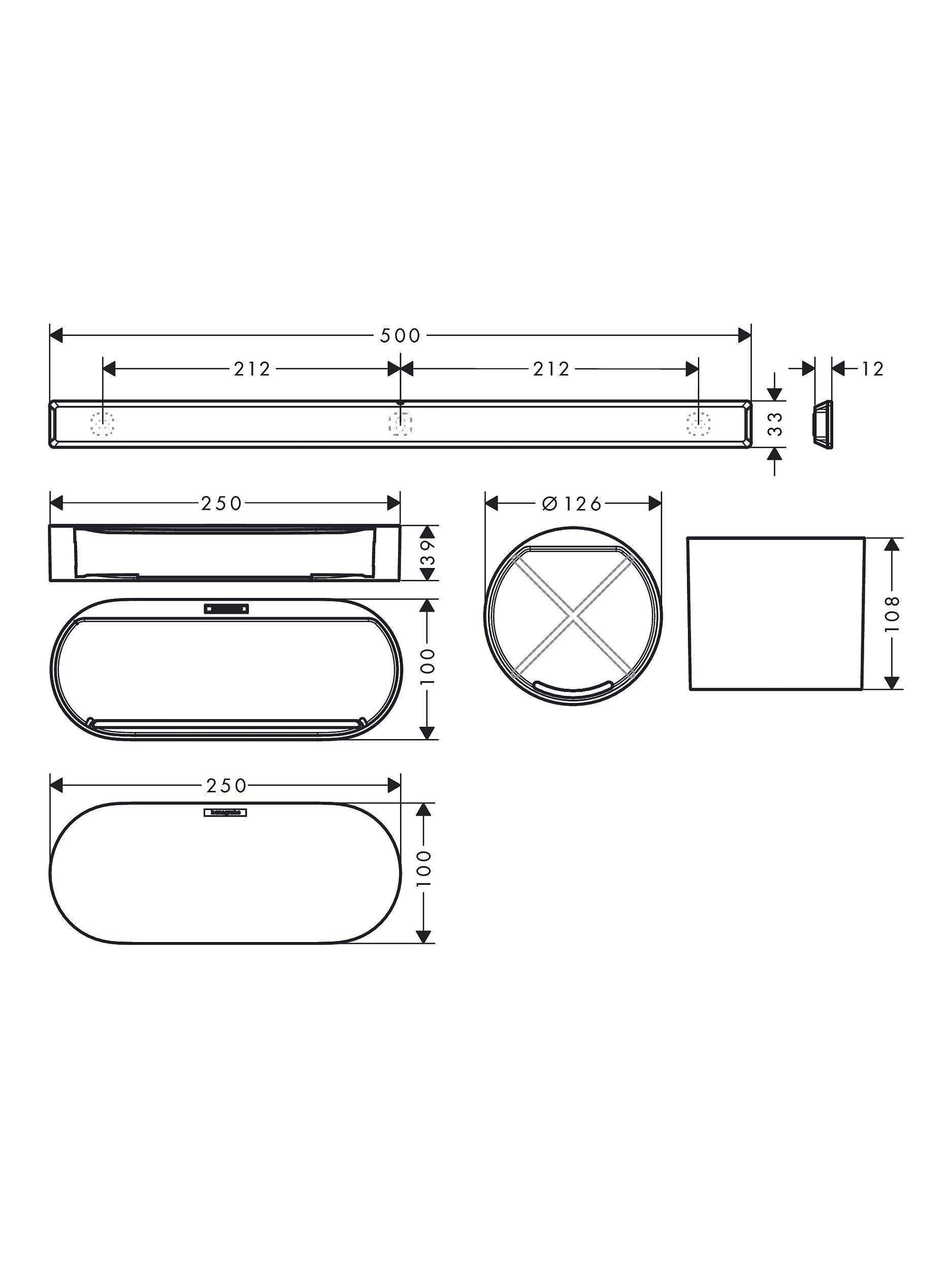 hansgrohe WallStoris bathroom storage bundle, UK version