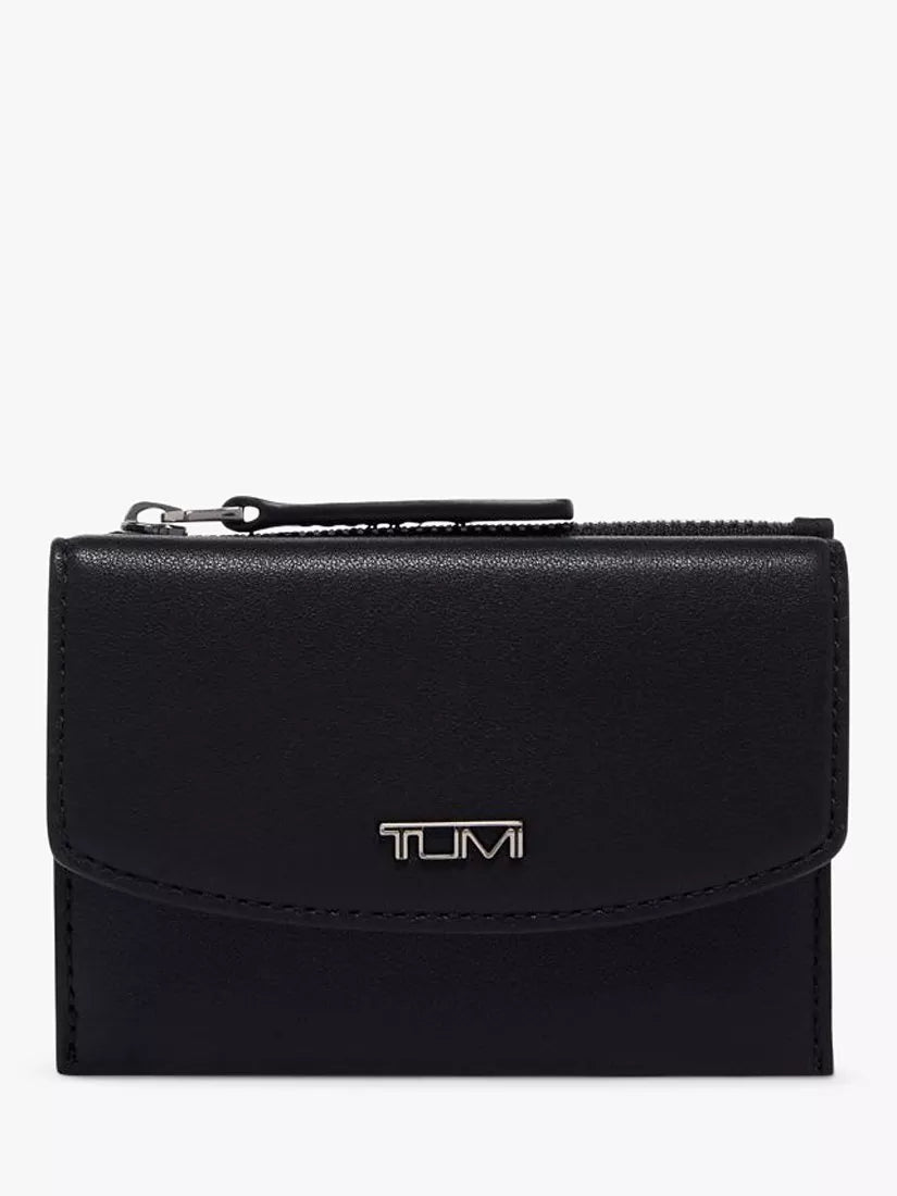 TUMI flap card leather case black (British brand)