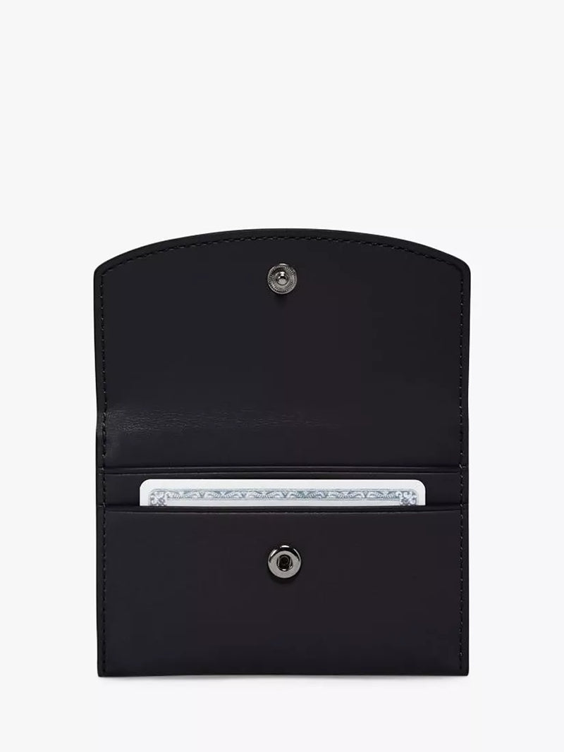 TUMI flap card leather case black (British brand)