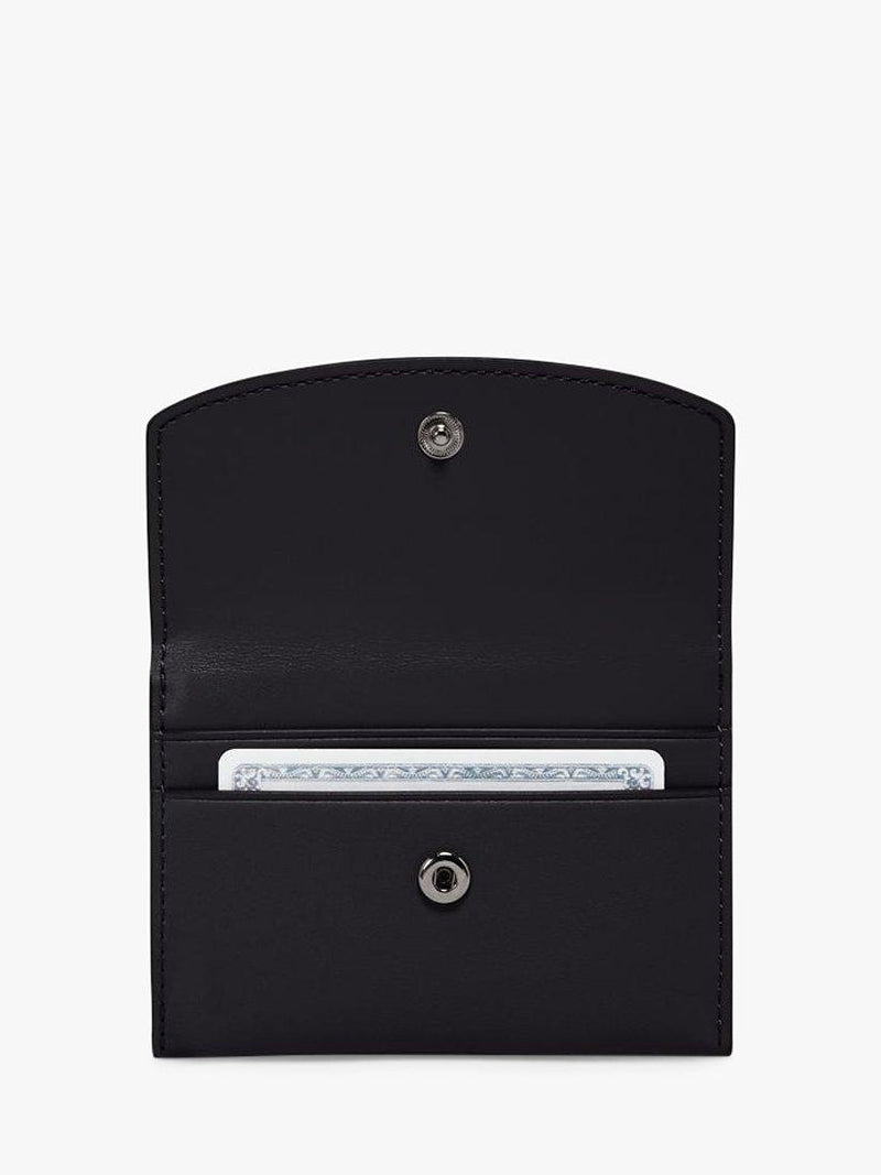 TUMI flap card leather case black (British brand)