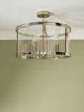 Laura Ashley polished nickel semi flush ceiling light (British brand)