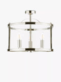 Laura Ashley polished nickel semi flush ceiling light (British brand)