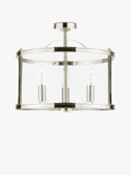 Laura Ashley polished nickel semi flush ceiling light (British brand)
