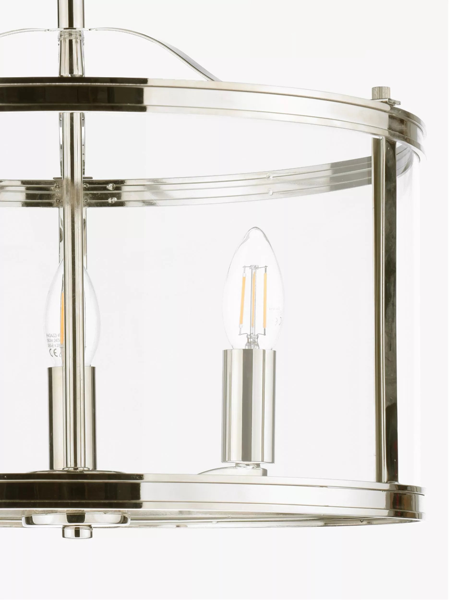 Laura Ashley polished nickel semi flush ceiling light (British brand)