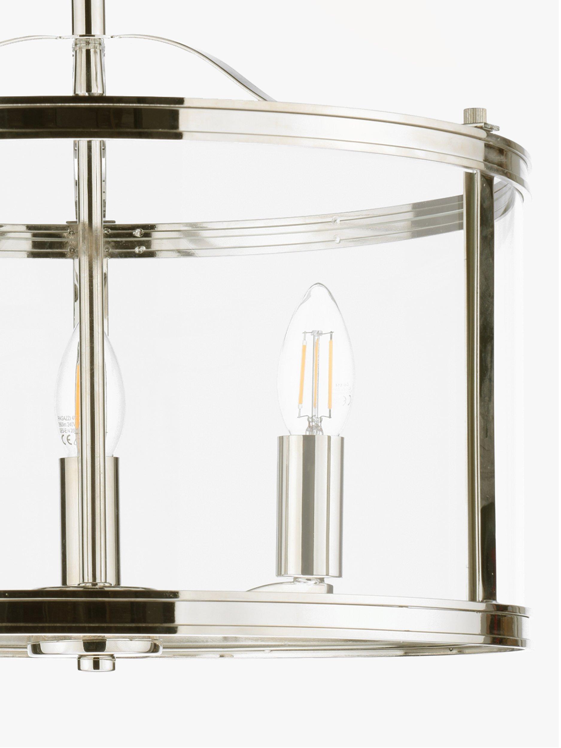 Laura Ashley polished nickel semi flush ceiling light (British brand)