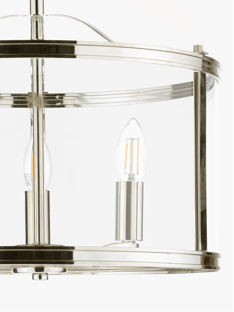 Laura Ashley polished nickel semi flush ceiling light (British brand)