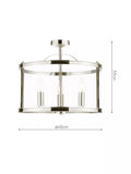 Laura Ashley polished nickel semi flush ceiling light (British brand)