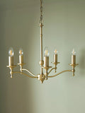 Laura Ashley 5-arm chandelier matt antique brass - UK version