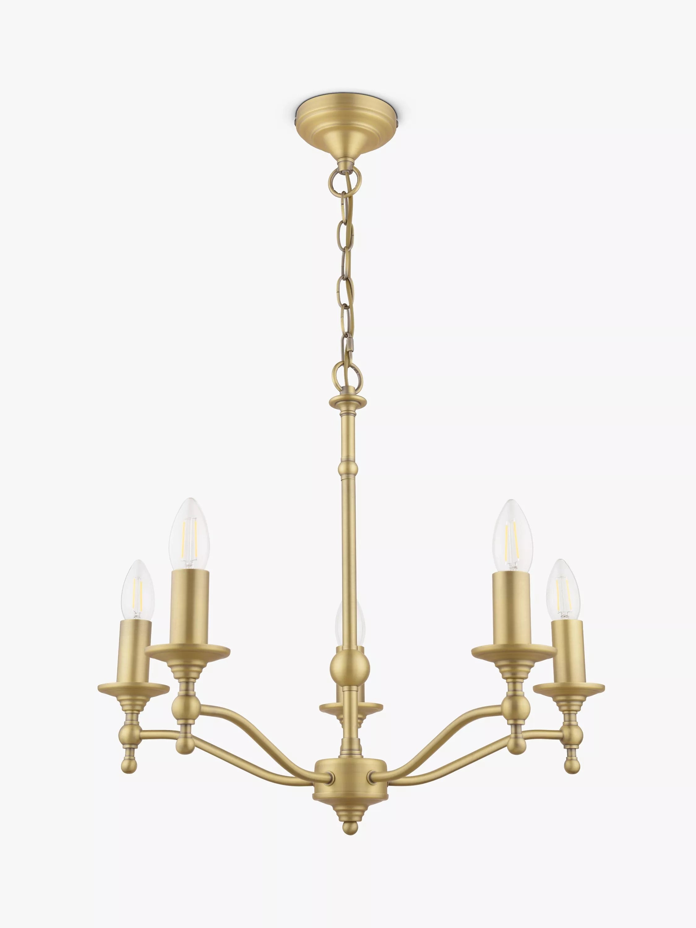 Laura Ashley 5-arm chandelier matt antique brass - UK version