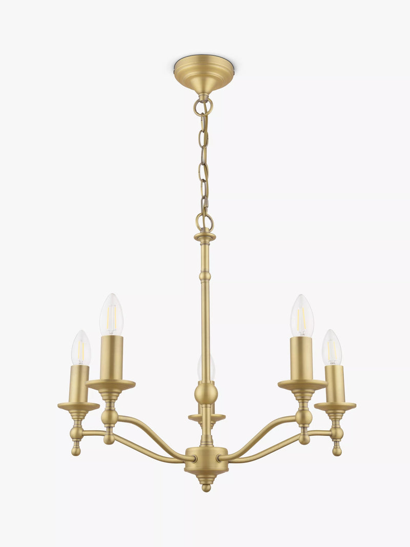 Laura Ashley 5-arm chandelier matt antique brass - UK version