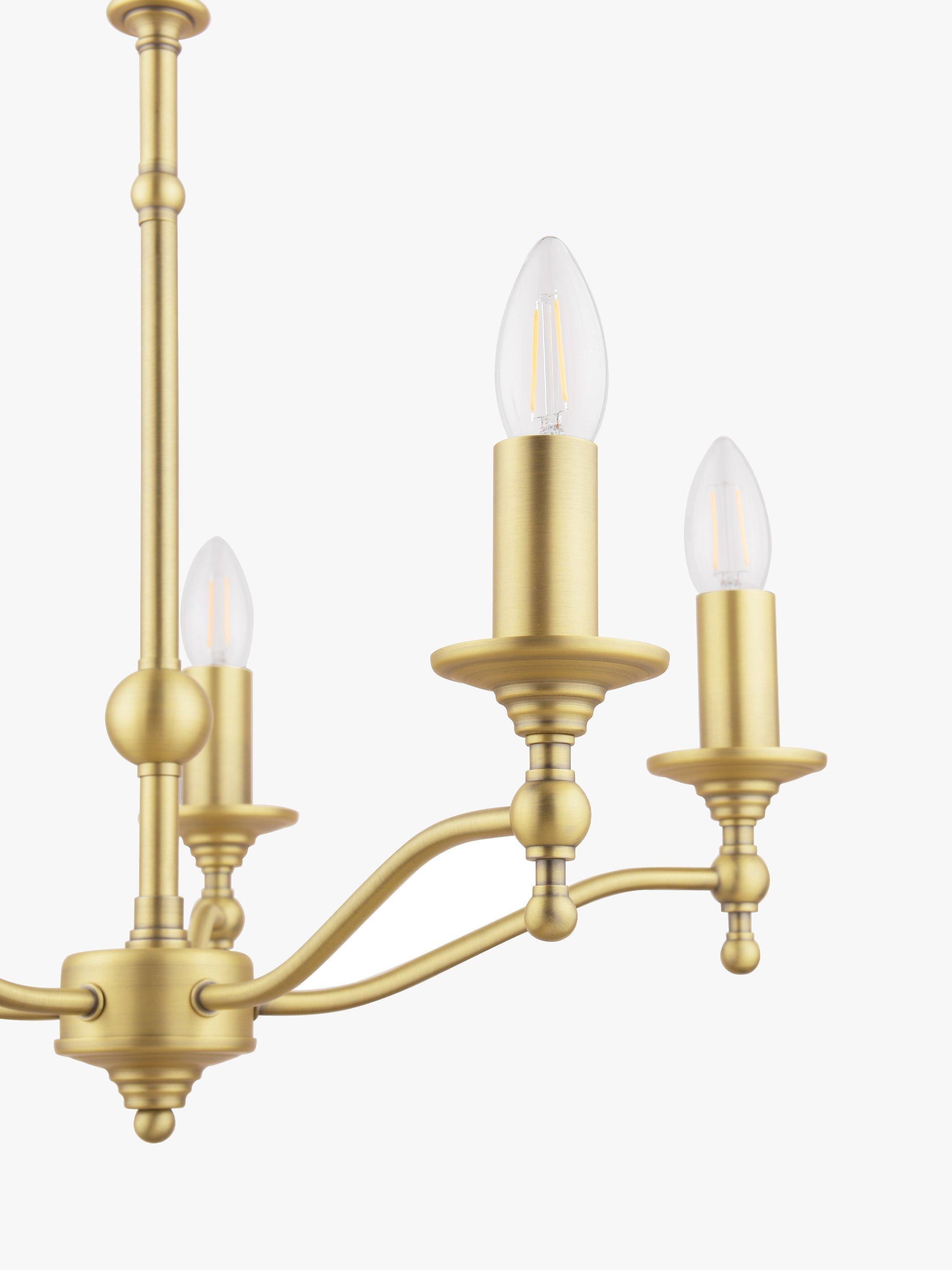 Laura Ashley 5-arm chandelier matt antique brass - UK version