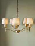 Laura Ashley 5-arm chandelier matt antique brass - UK version