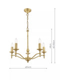 Laura Ashley 5-arm chandelier matt antique brass - UK version
