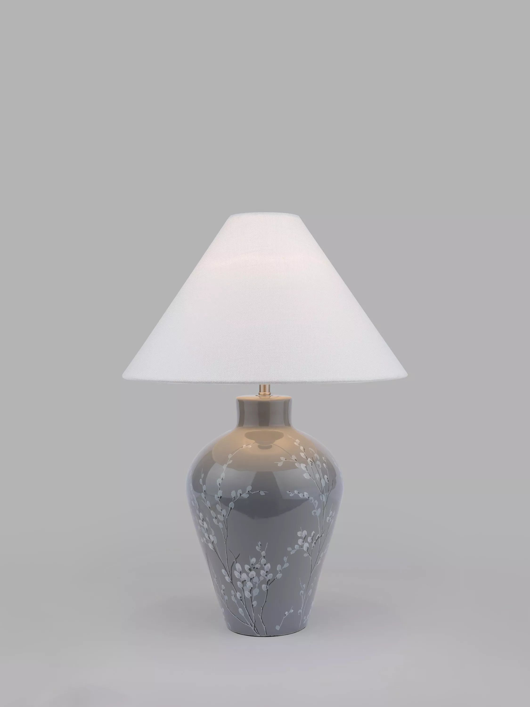 Laura Ashley Pussy Willow ceramic table lamp grey medium - British product