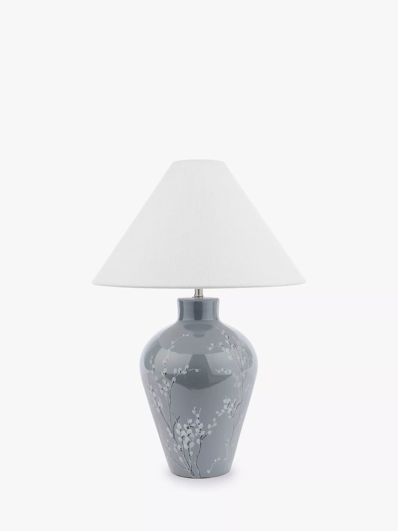 Laura Ashley Pussy Willow ceramic table lamp grey medium - British product