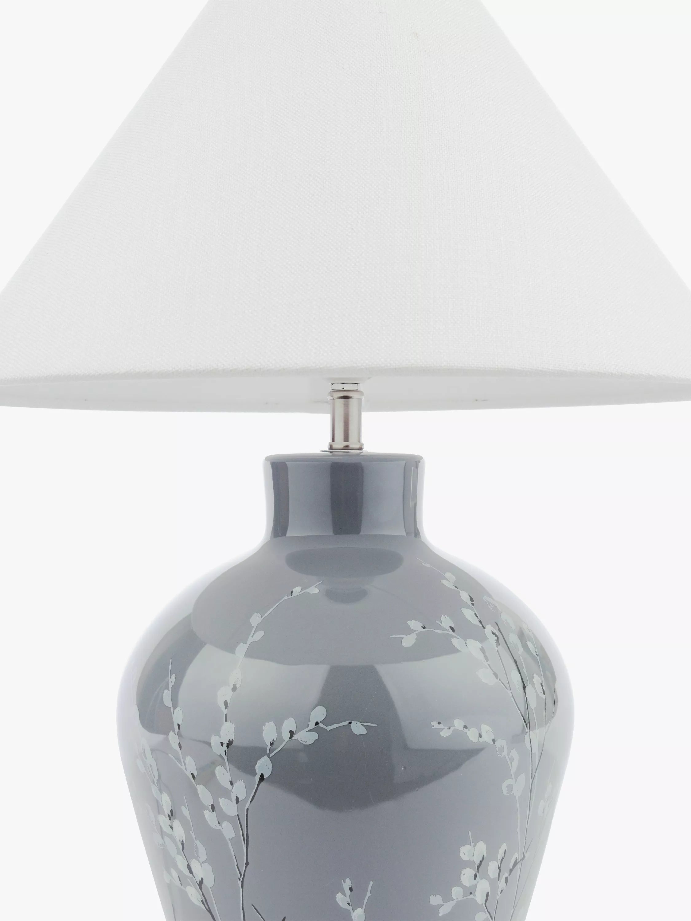 Laura Ashley Pussy Willow ceramic table lamp grey medium - British product