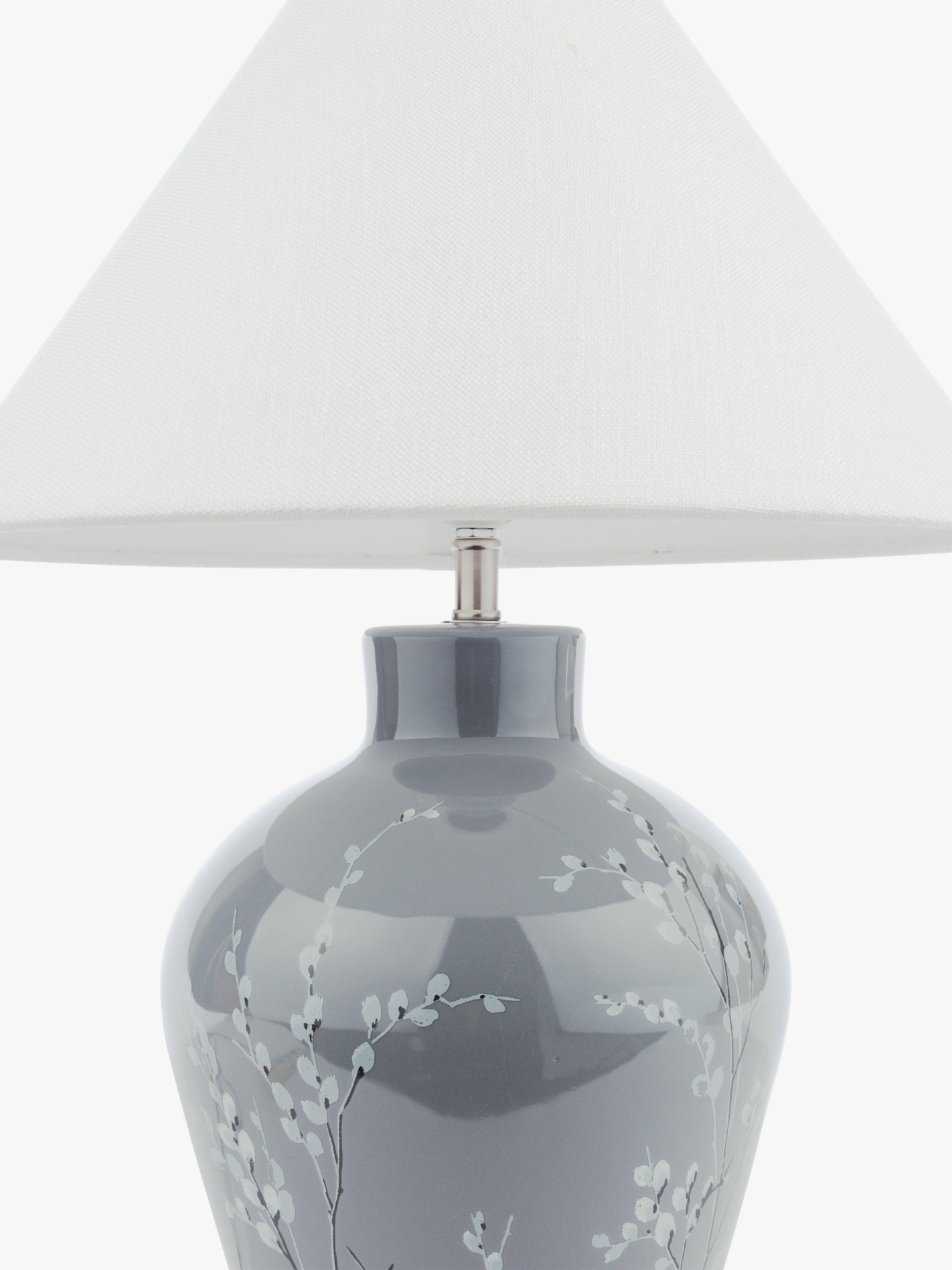 Laura Ashley Pussy Willow ceramic table lamp grey medium - British product
