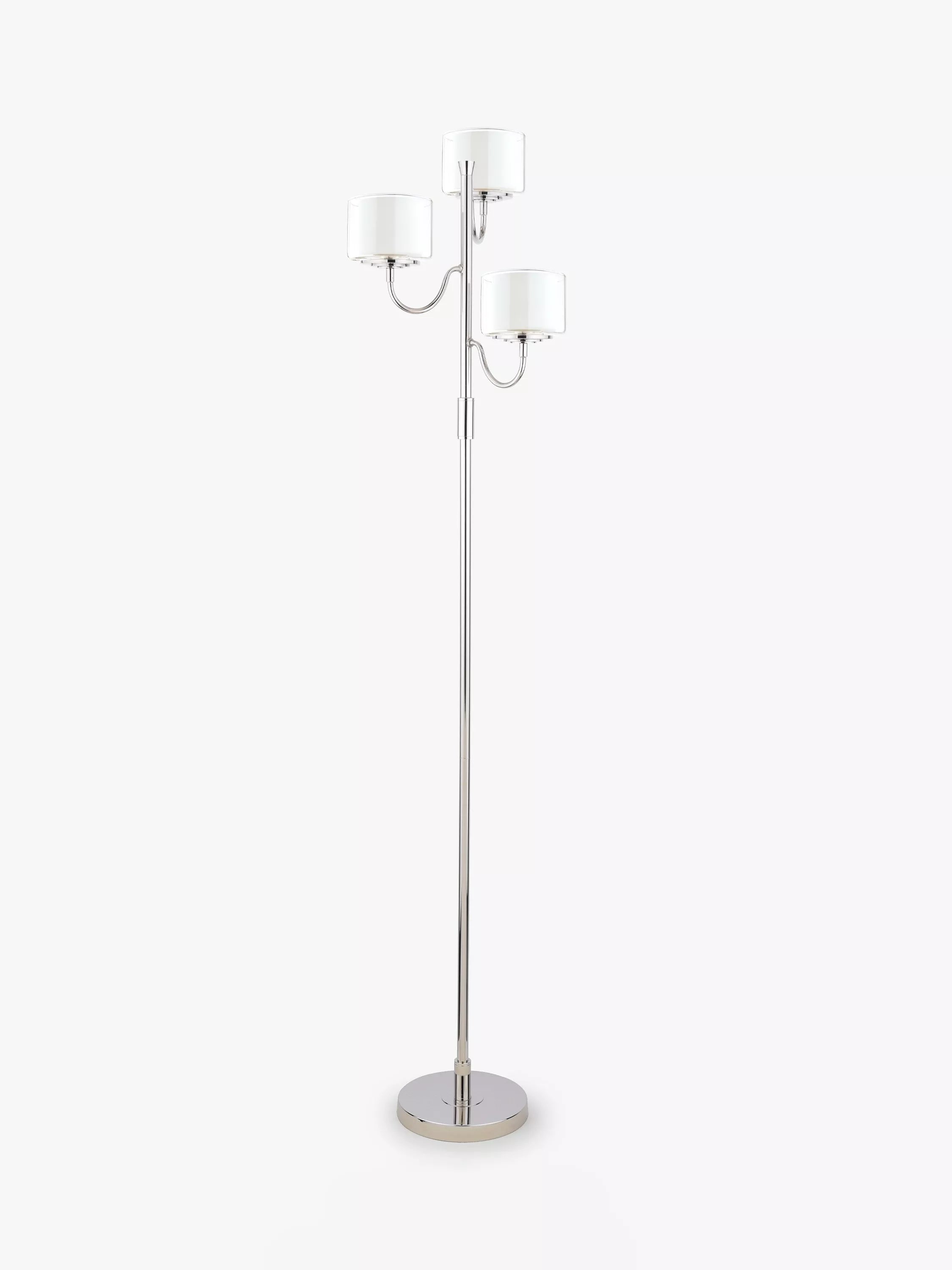 Laura Ashley Southwell three-arm floor lamp in satin nickel - British product