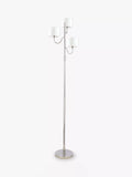 Laura Ashley Southwell three-arm floor lamp in satin nickel - British product