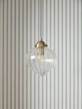 Laura Ashley Whitham fluted glass pendant light, antique brass - British product