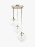 Laura Ashley Whitham 3-light cluster pendant light fluted glass, UK version