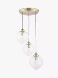Laura Ashley Whitham 3-light cluster pendant light fluted glass, UK version