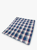 Polar Gear blue woven check picnic rug 160x140cm, imported from the UK