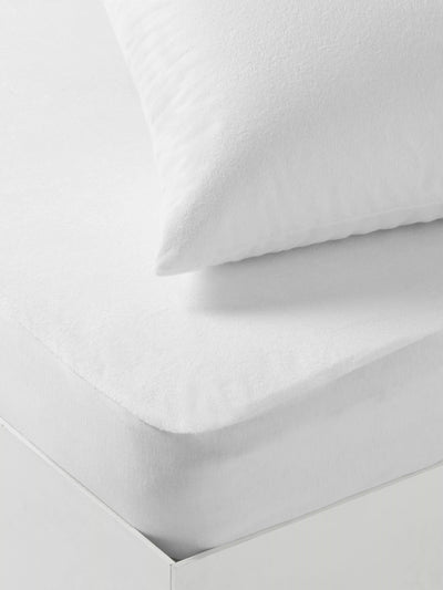 John Lewis John Lewis Children's Micro-Fresh Waterproof Terry Towelling Mattress and Pillow Protector Set, Single- Buy online at McGrocer