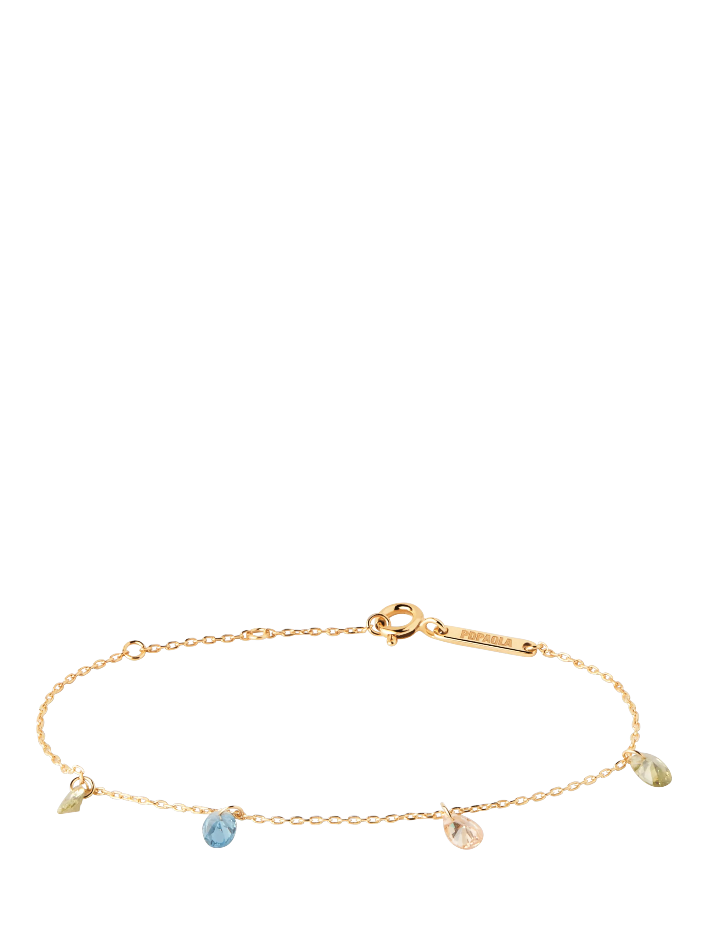 PDPAOLA Rainbow Drop charm bracelet Gold/Multi, UK version