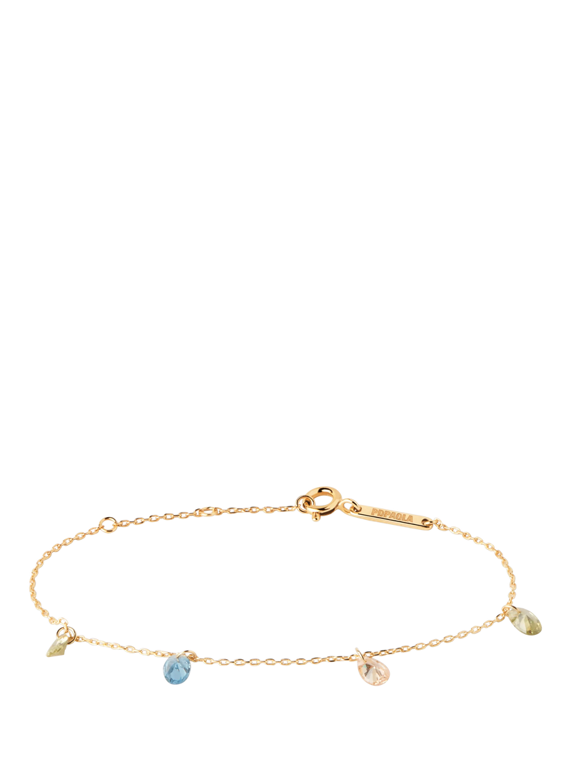 PDPAOLA Rainbow Drop charm bracelet Gold/Multi, UK version