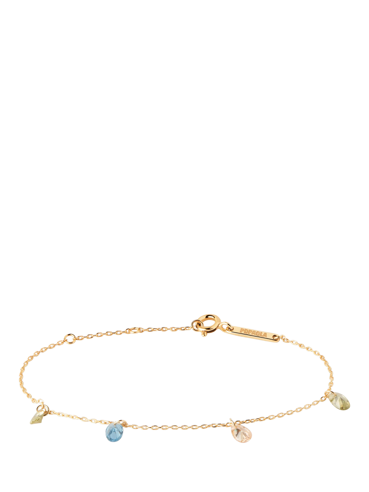 PDPAOLA Rainbow Drop charm bracelet Gold/Multi, UK version