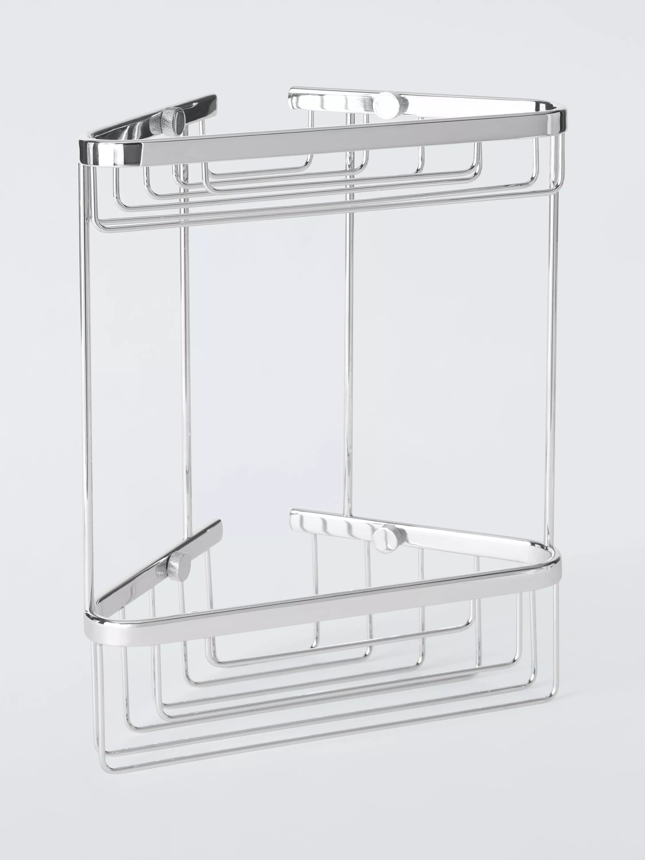 John Lewis Lux double corner shower basket silver, imported from the UK