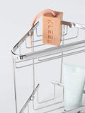 John Lewis Lux double corner shower basket silver, imported from the UK