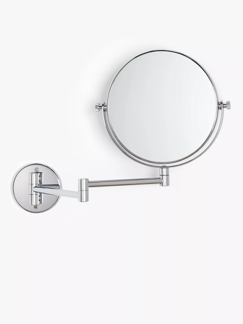 John Lewis Lux extendable bathroom swivel mirror silver (British brand)