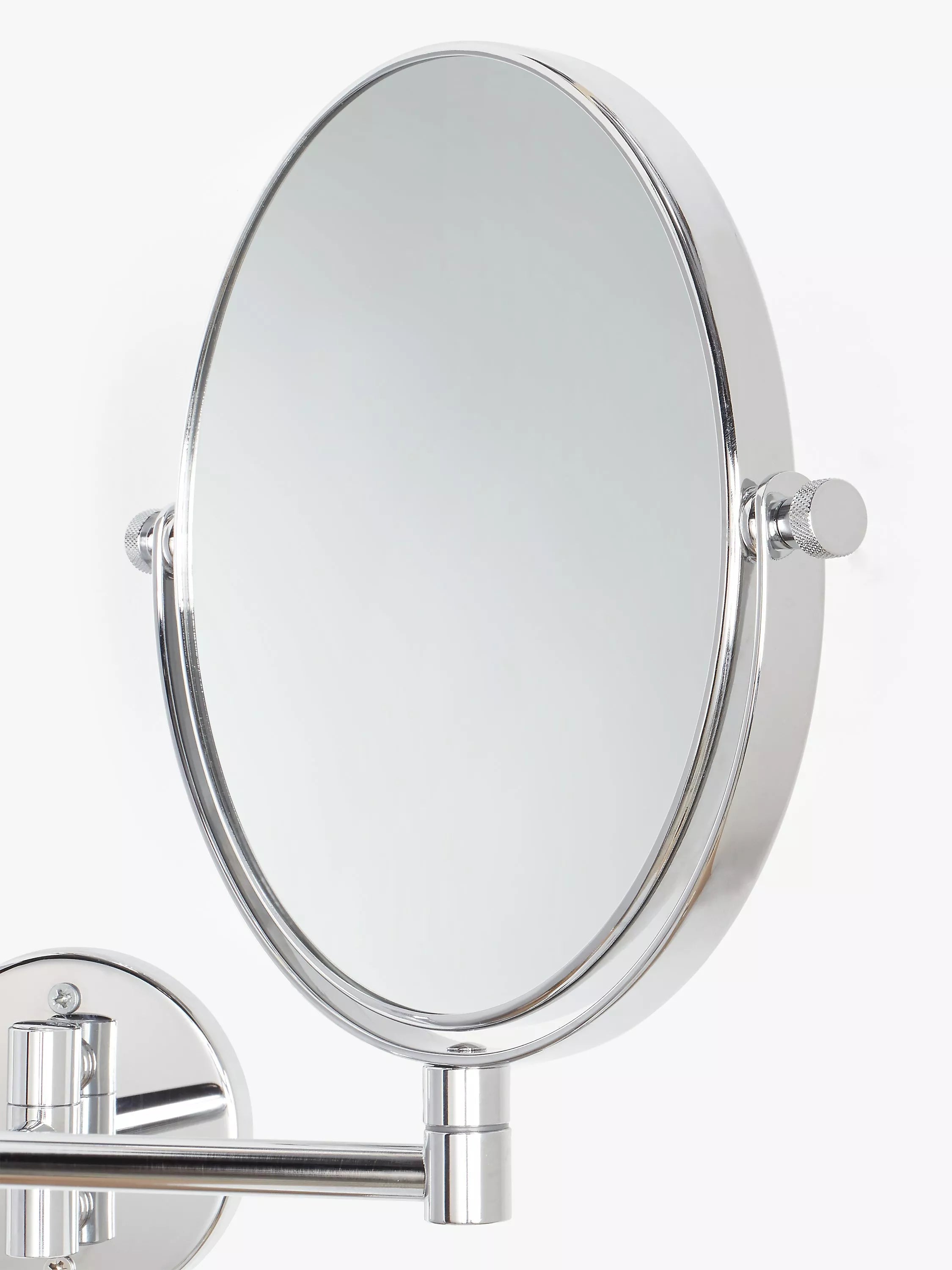 John Lewis Lux extendable bathroom swivel mirror silver (British brand)