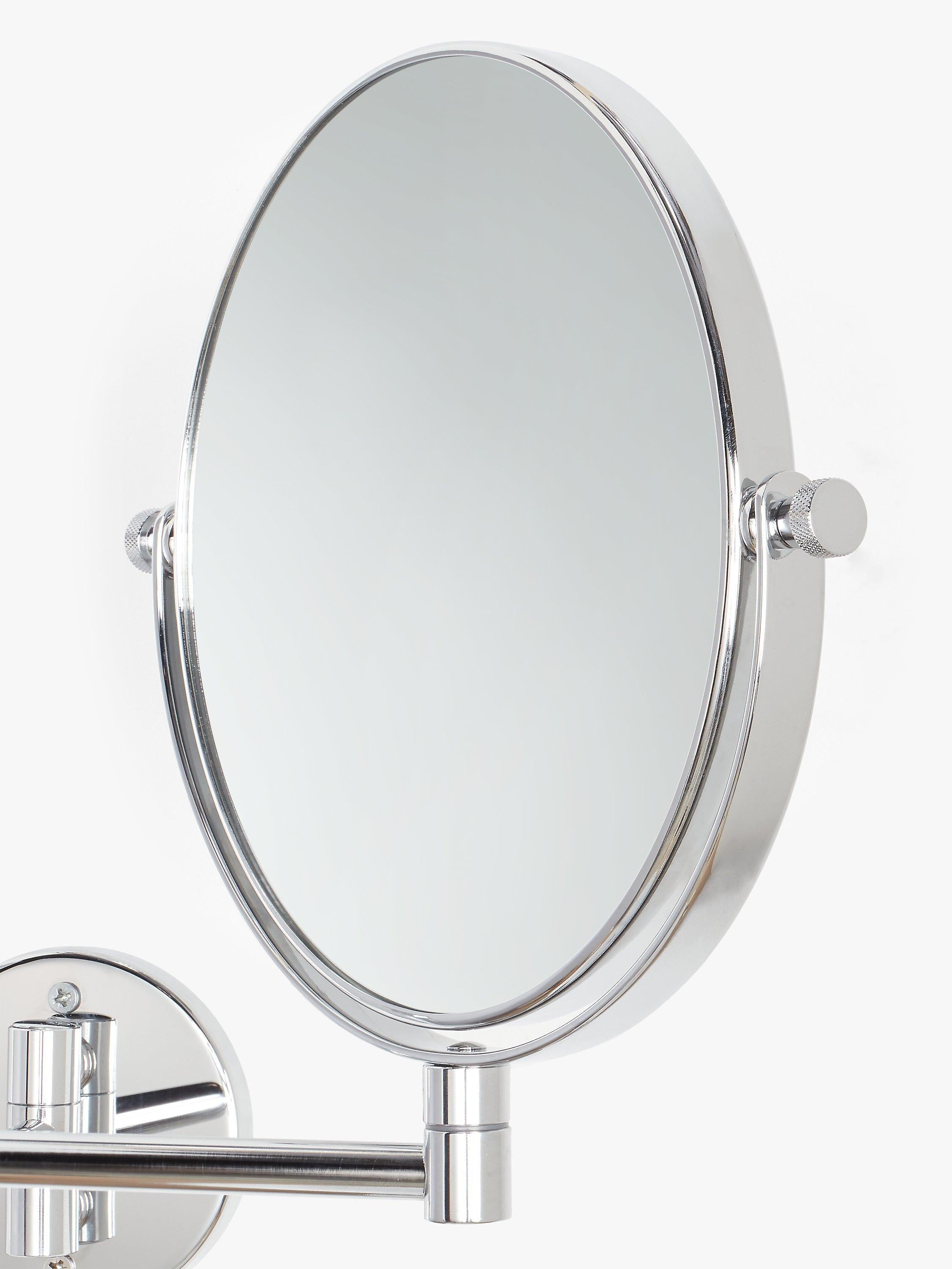 John Lewis Lux extendable bathroom swivel mirror silver (British brand)
