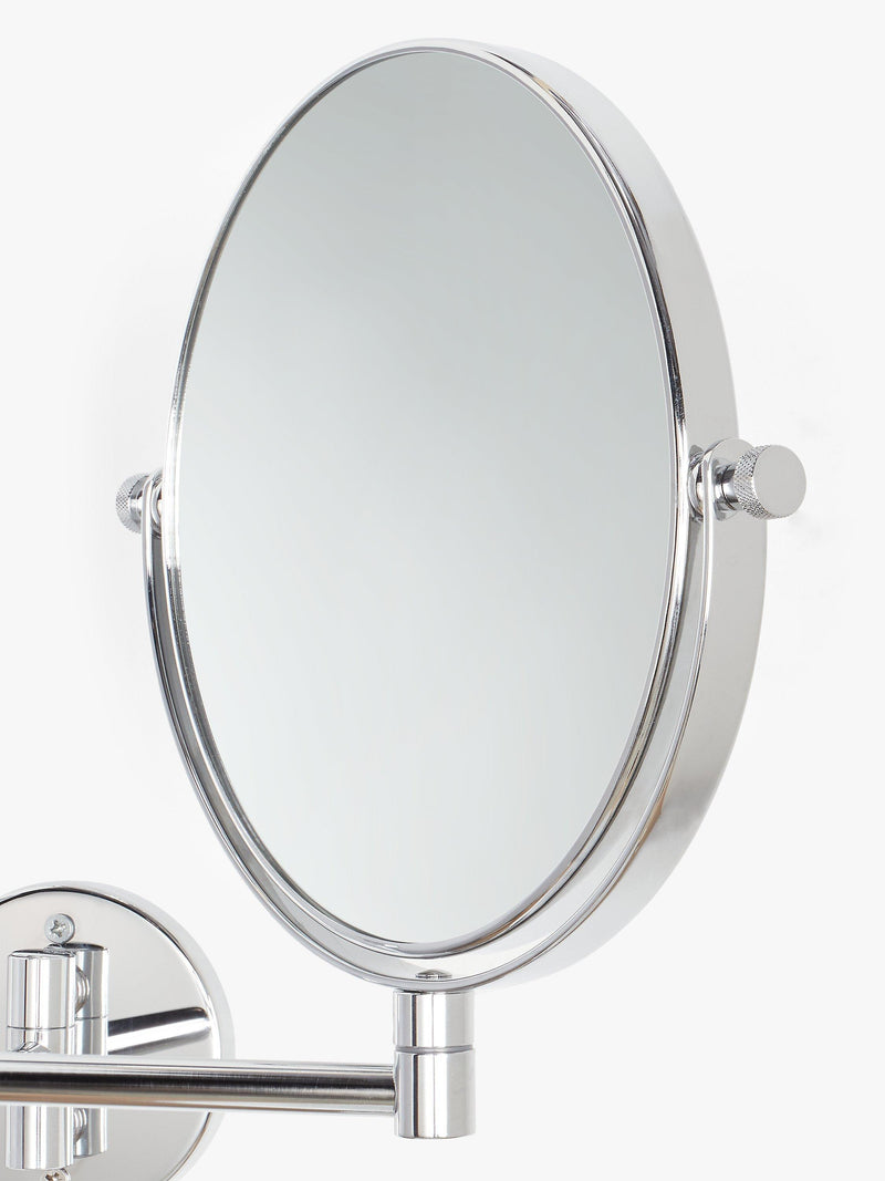 John Lewis Lux extendable bathroom swivel mirror silver (British brand)