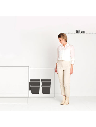 John Lewis Brabantia Sort & Go Innbygd Søppelbøtte 12L Duo Pakke - Kjøp online hos McGrocer