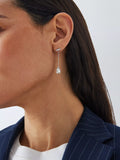Lido freshwater pearl cubic zirconia bar drop earrings 4cm - British product