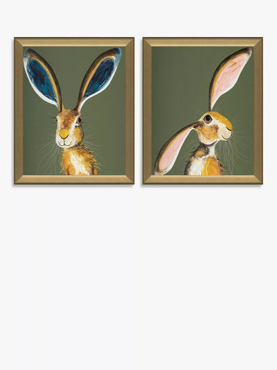 John Lewis Marley & Maisie gerahmter Druck 2er-Set 55x45cm Wandkunst Grün