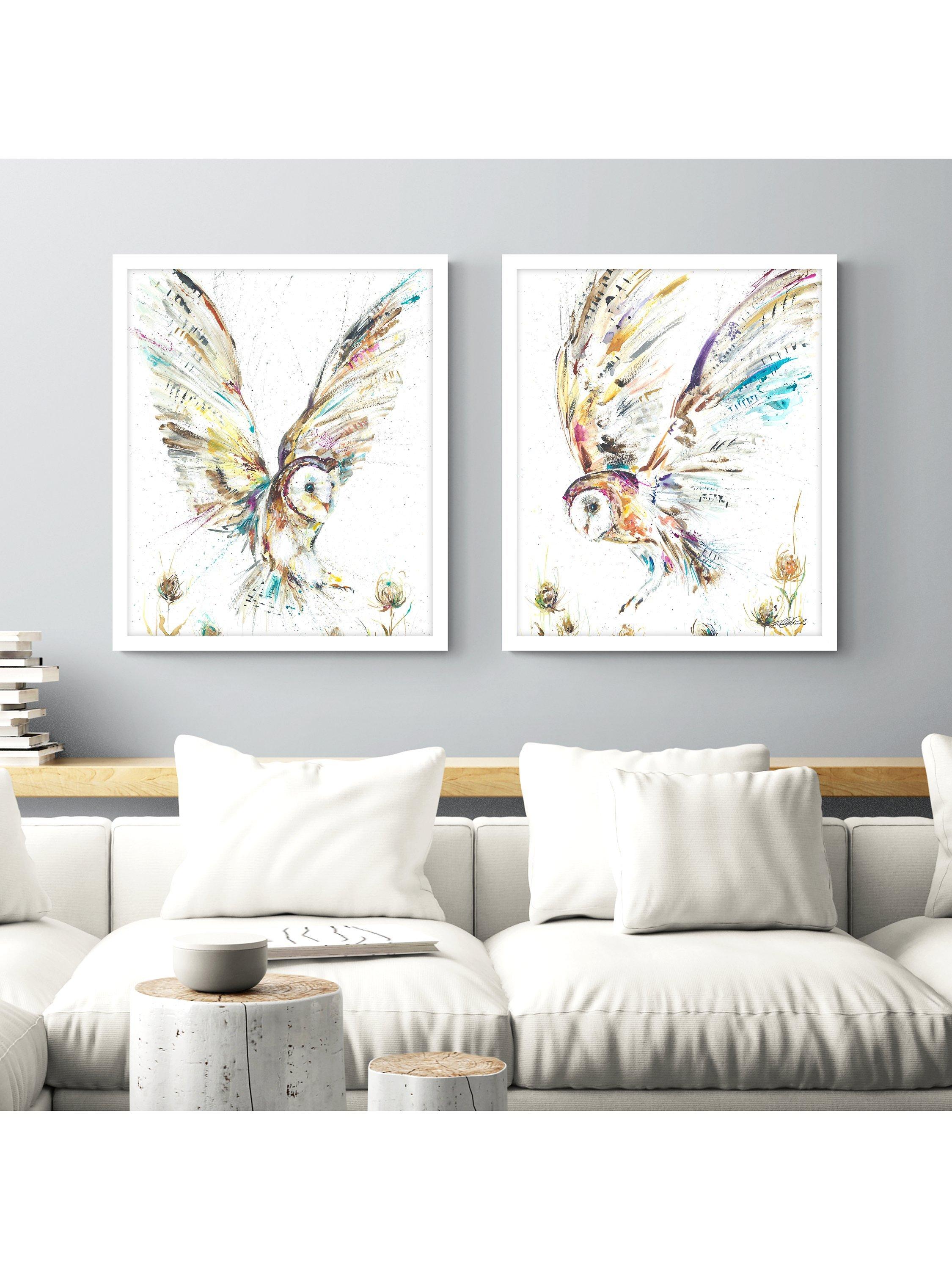 John Lewis Barn Owl I framed print Multi 63.5 x 53.5cm - British product