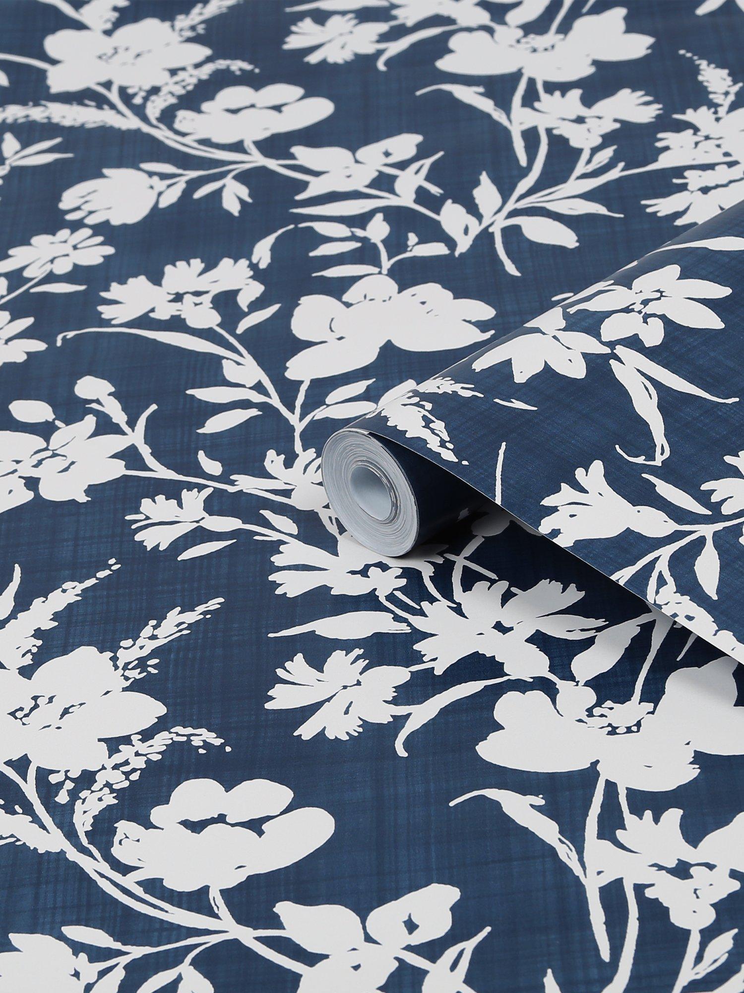 Laura Ashley Rye Tapete Mitternachtsmeer, britische Version