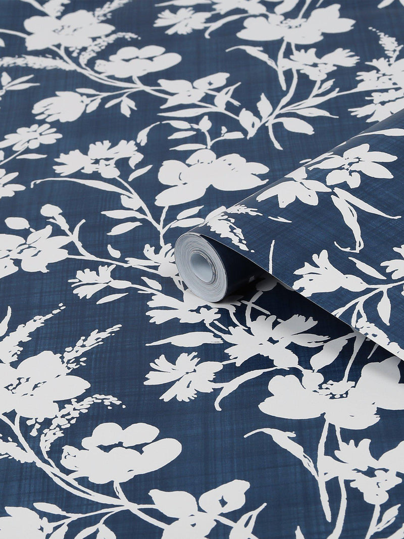Laura Ashley Rye Tapete Mitternachtsmeer, britische Version