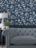 Laura Ashley Rye Tapete Mitternachtsmeer, britische Version