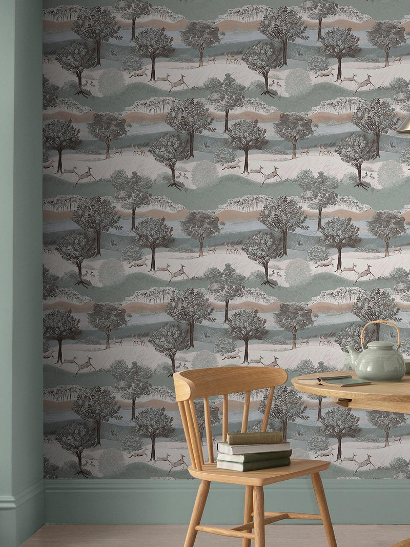 Laura Ashley Jade Green wallpaper, UK version