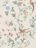 Laura Ashley Summer Palace wallpaper in sage and apricot (British brand)