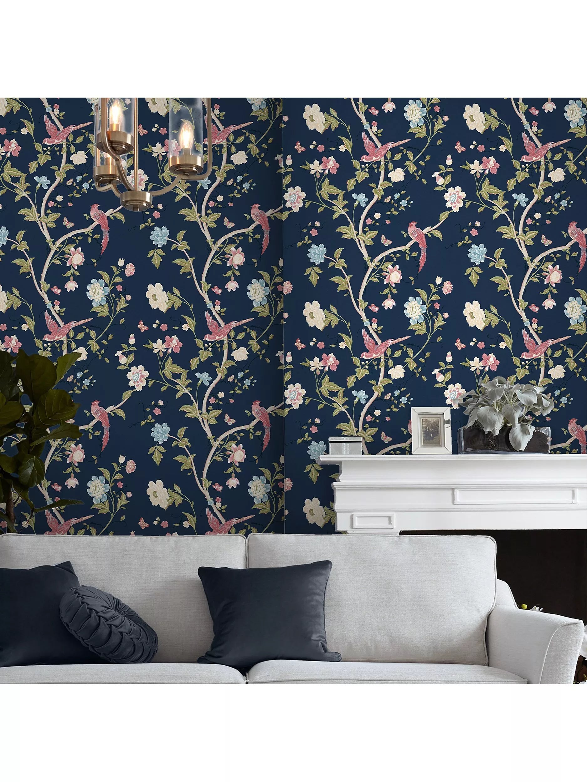 Laura Ashley Summer Palace wallpaper midnight blue 10m x 52cm (British brand)