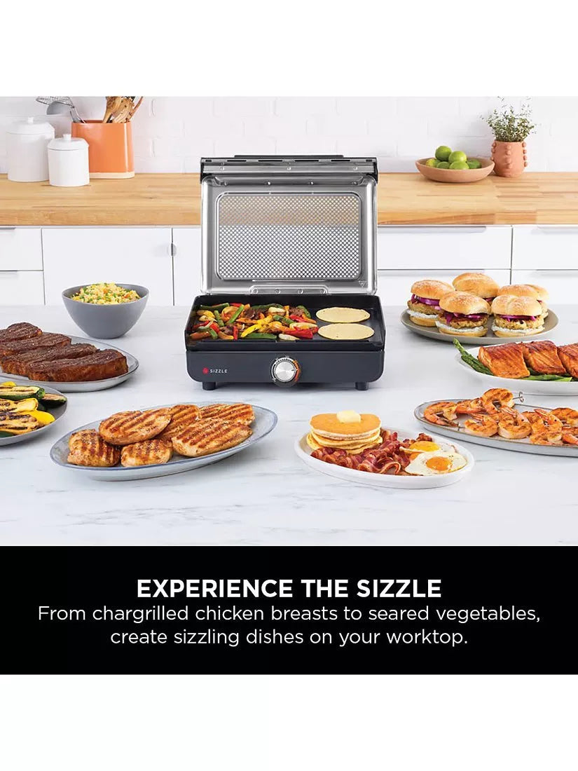 Ninja Sizzle low smoke indoor grill with flat plate, imported from the UK