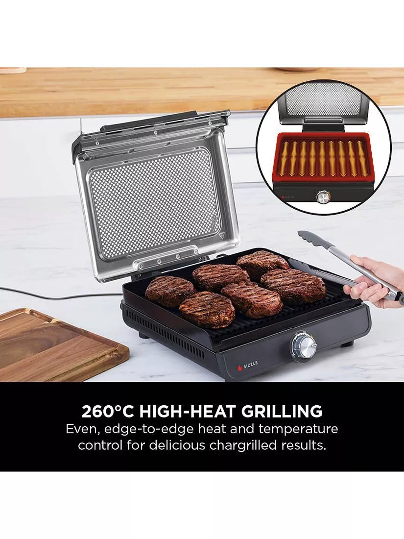 Ninja Sizzle low smoke indoor grill with flat plate, imported from the UK