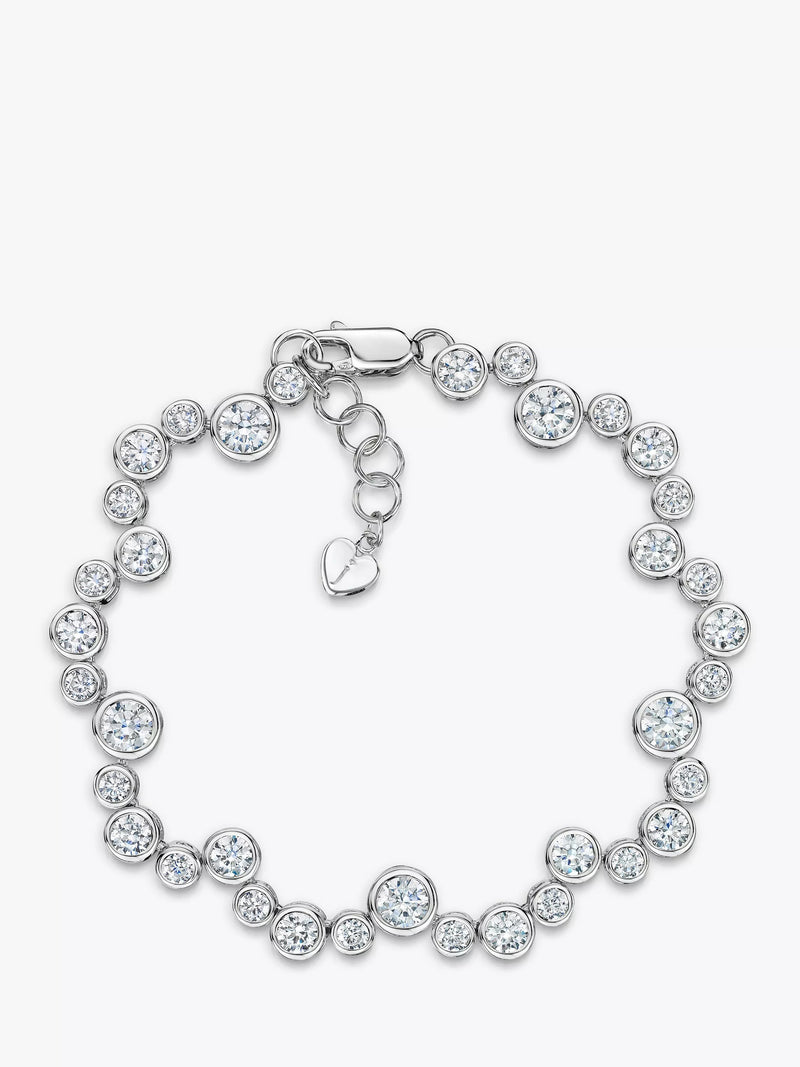 Jools by Jenny Brown cubic zirconia bubble bracelet silver (British brand)